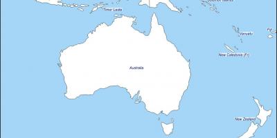 Outline map of australia and new zealand