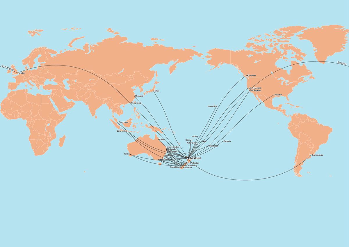 air new zealand route map international