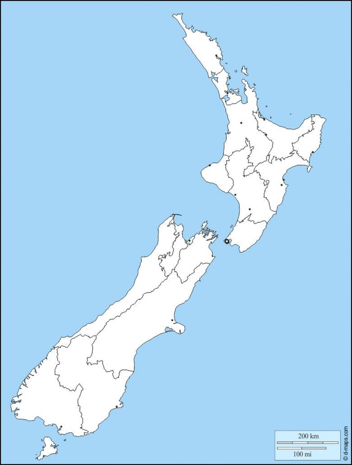 Map of free new zealand