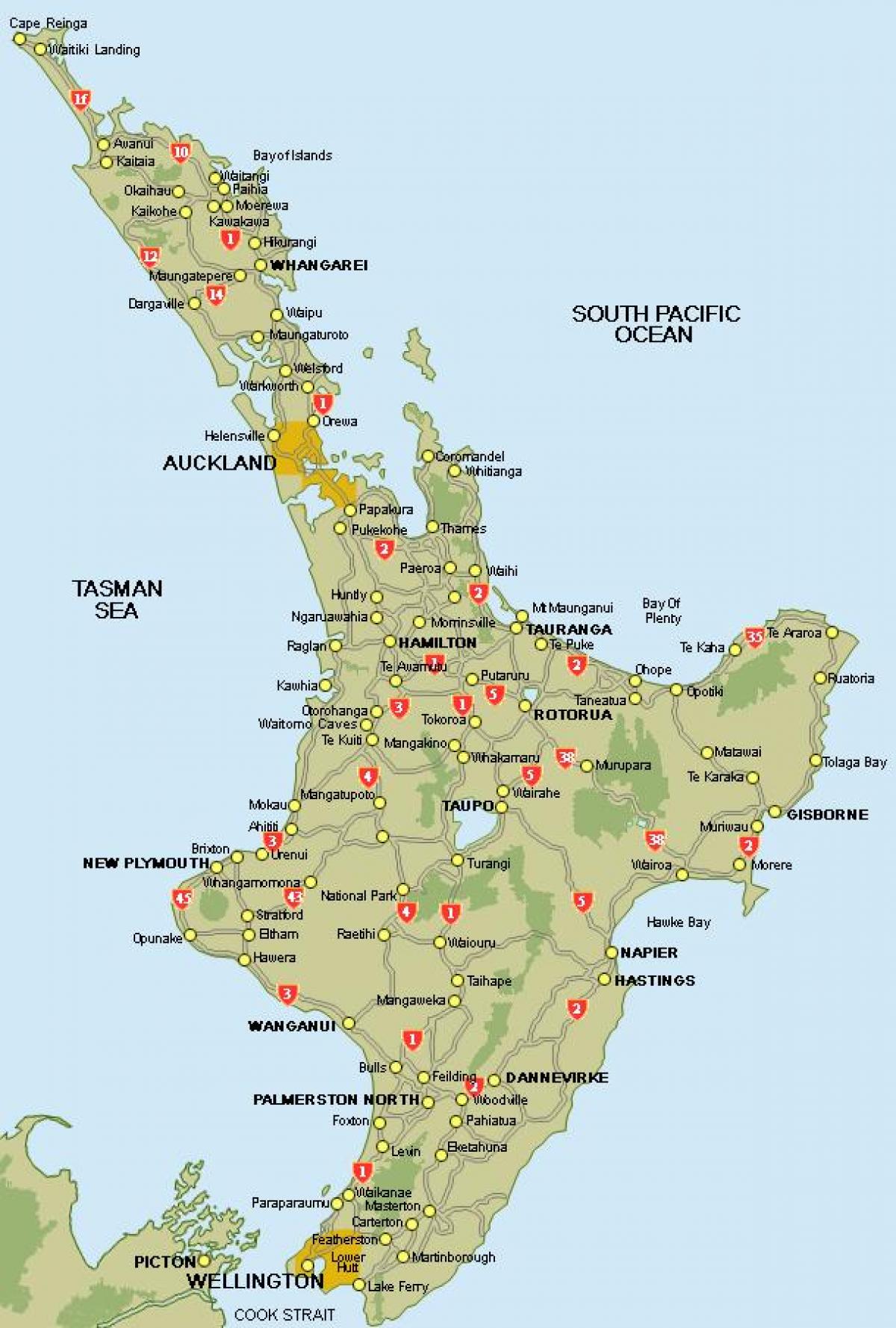 map of central north island new zealand