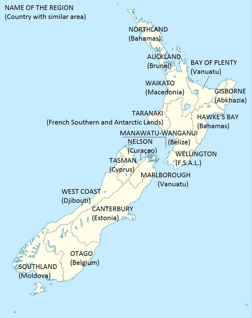 map of new zealand and surrounding countries