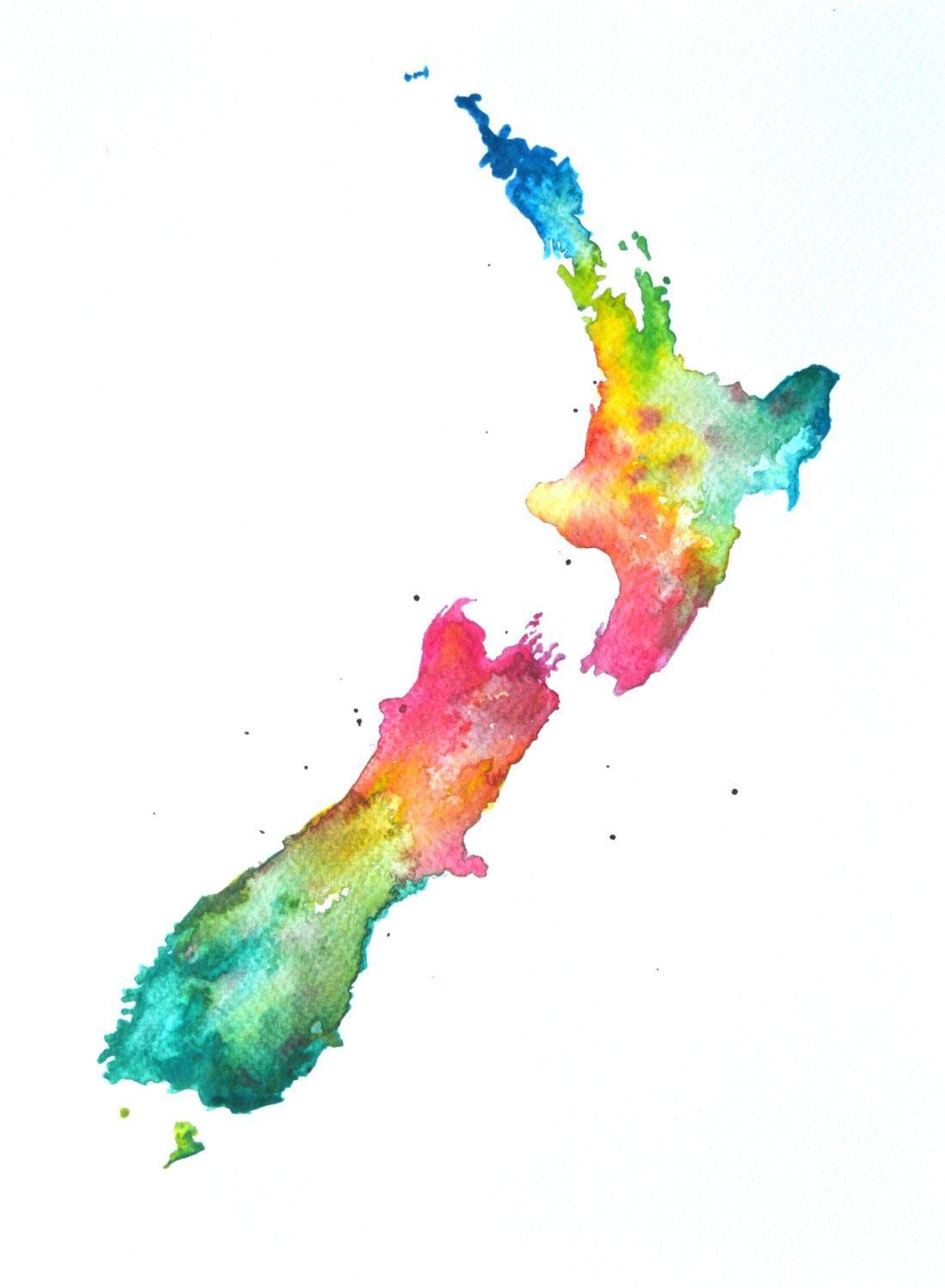 Map of new zealand art