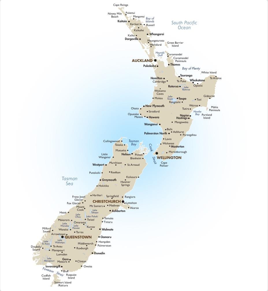 new zealand road map book