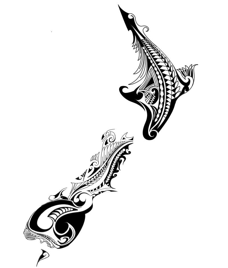 Map of new zealand tattoo