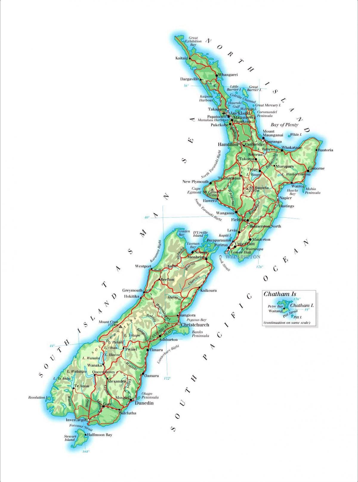 new zealand mountain ranges map