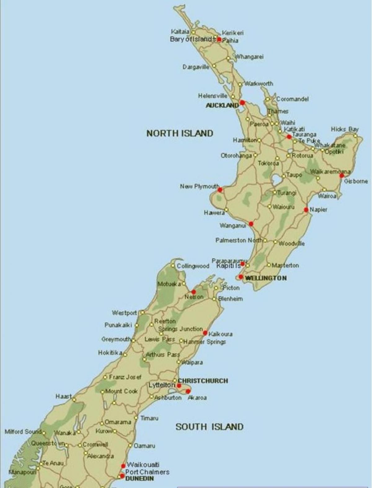 Map of new zealand ports