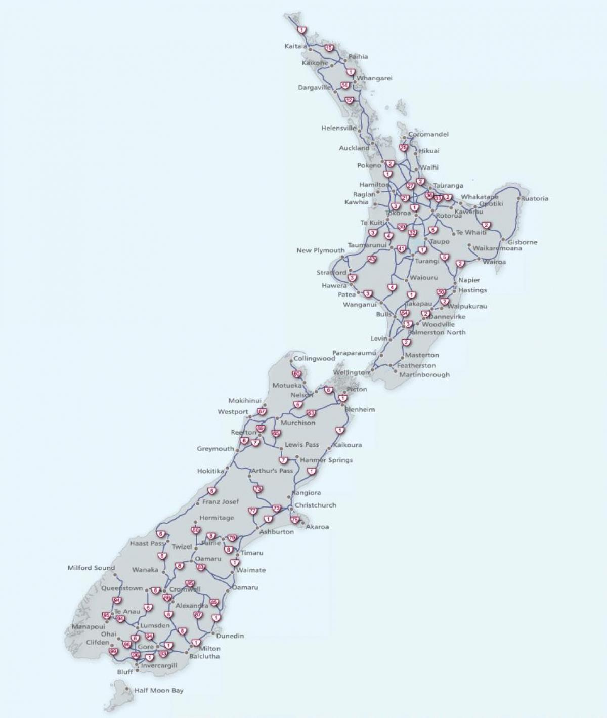 new zealand roads map