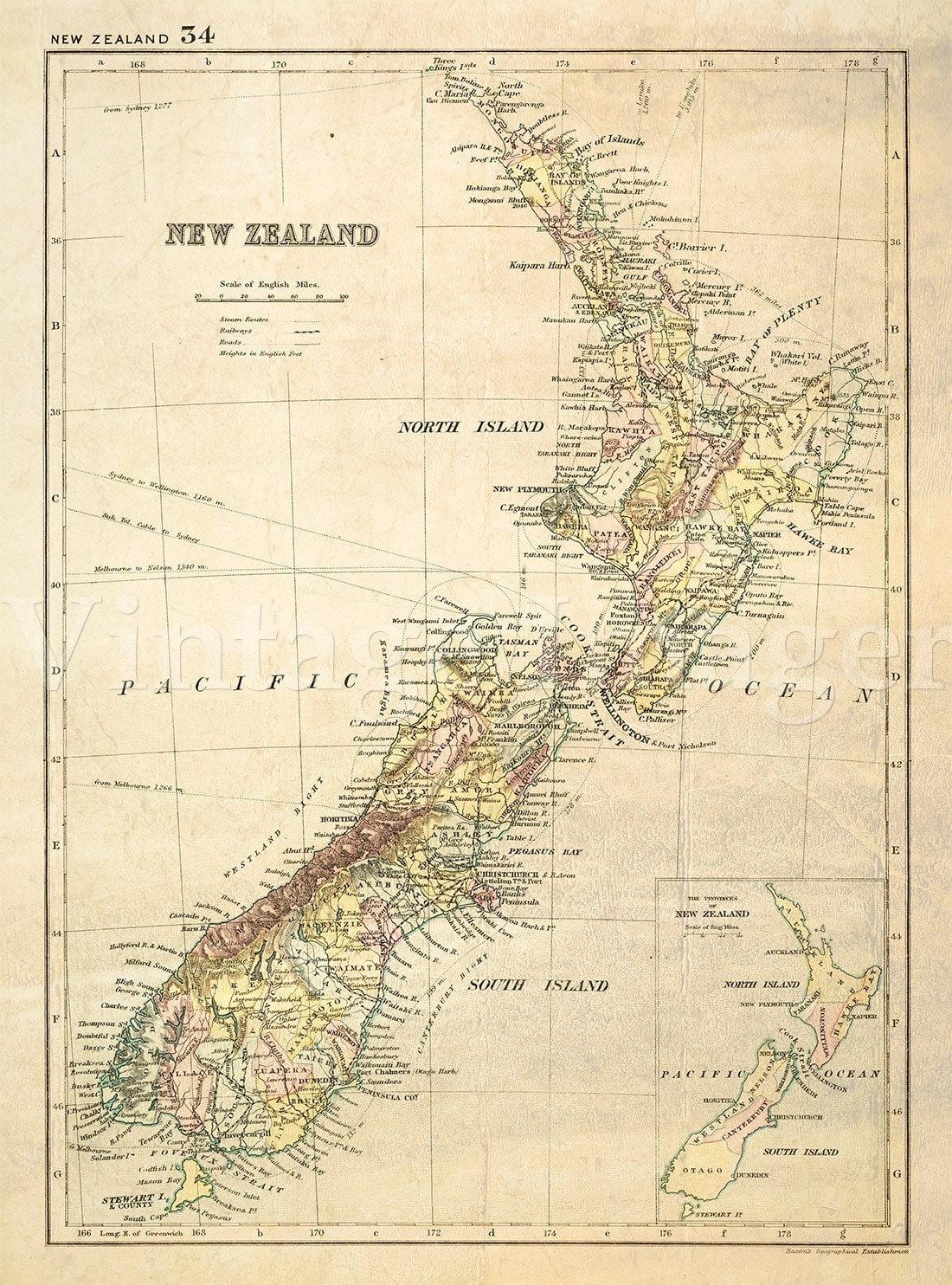 Map of old new zealand