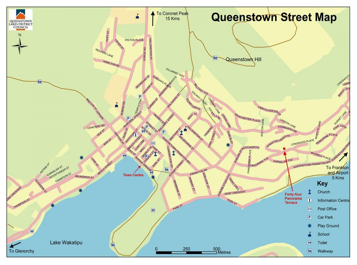 street map of queenstown new zealand