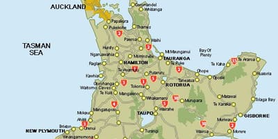 Map of central north island new zealand