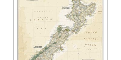National geographic new zealand map