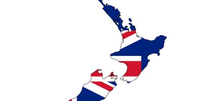 Map of new zealand and flag