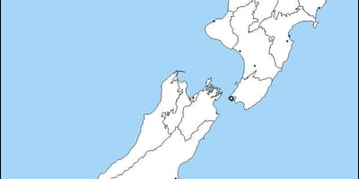 Blank physical map of new zealand