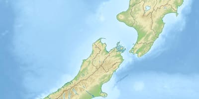 New zealand physical features map