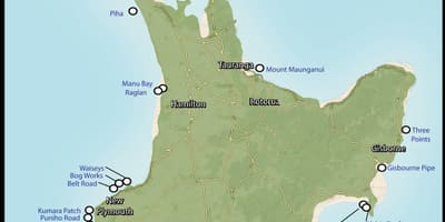 Map of new zealand surf