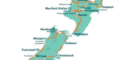 New zealand attraction map