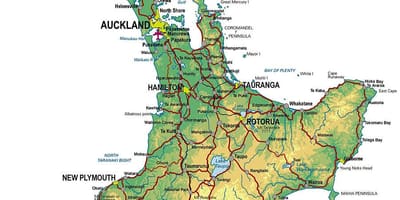 Detailed map of the north island new zealand