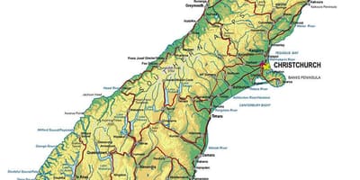 Map of southern alps new zealand